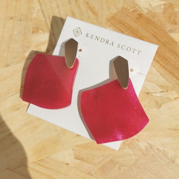 NEW Kendra Scott Astoria Purple Agate Earrings Rose Gold - Picture 2 of 4